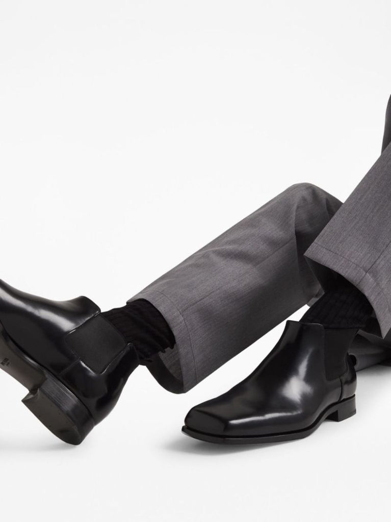 Black Leather Chelsea Boots