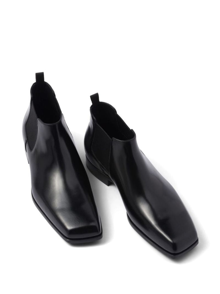 Black Leather Chelsea Boots