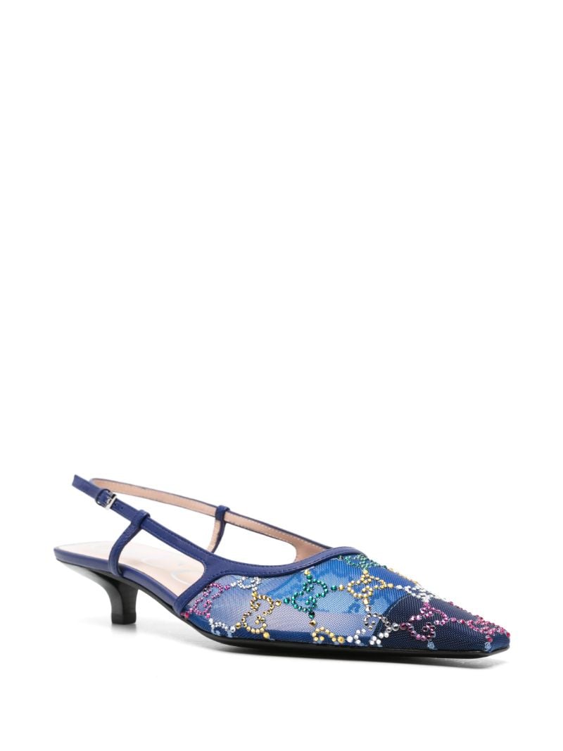 Blue Gg Crystal 35 Mesh Pumps