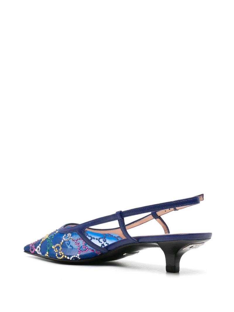 Blue Gg Crystal 35 Mesh Pumps