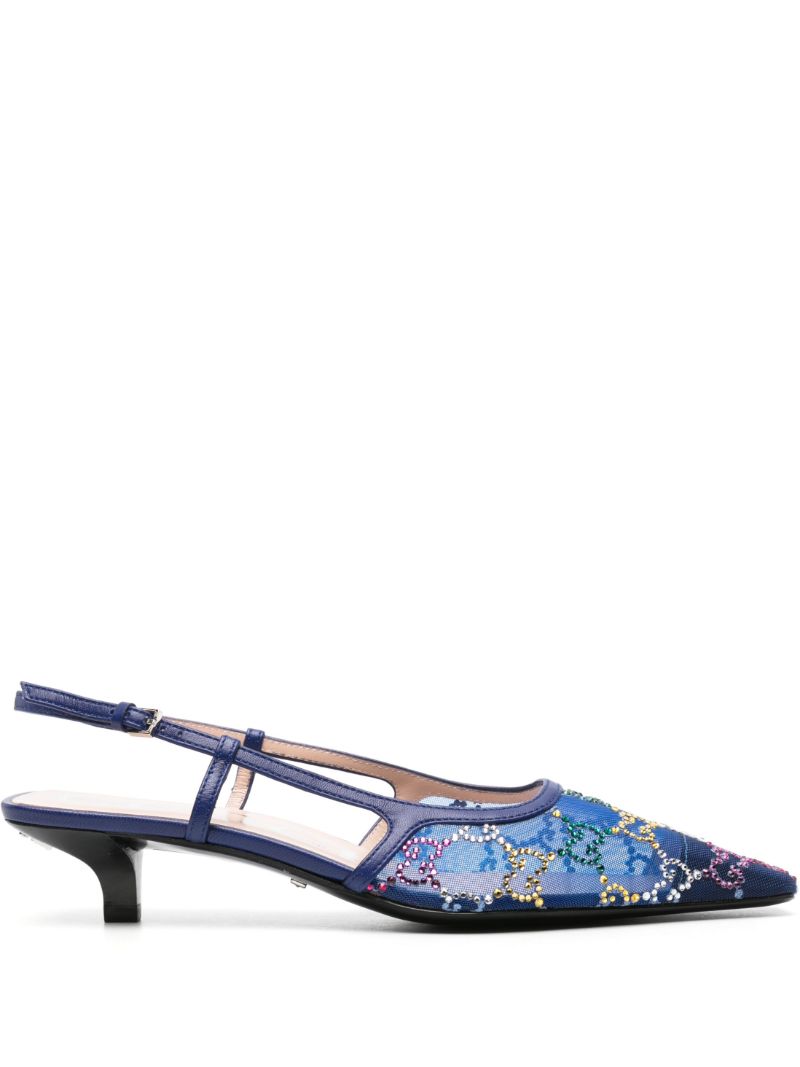 Blue Gg Crystal 35 Mesh Pumps