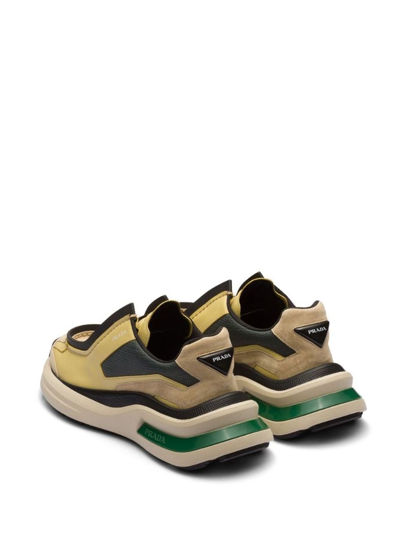 Neutral Leather Colourblock Sneakers