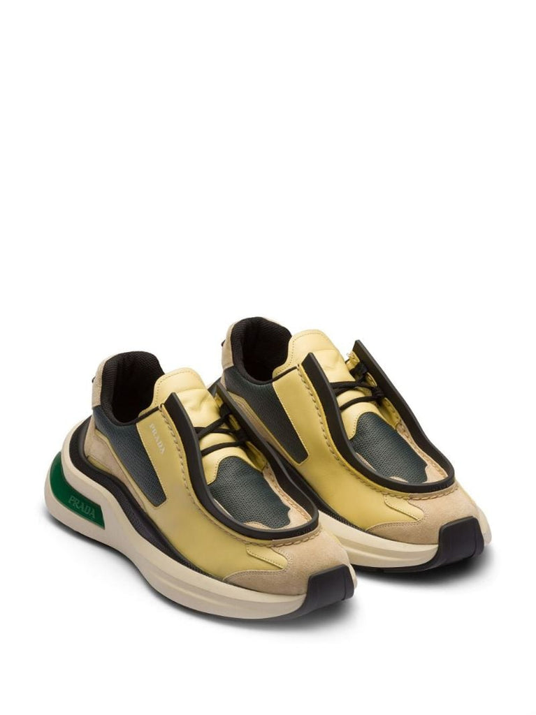 Neutral Leather Colourblock Sneakers