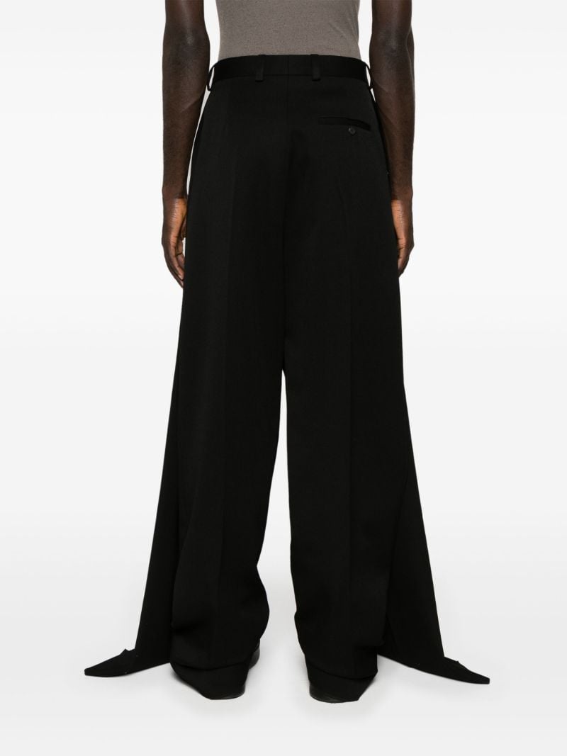 Black Double Front Wool Trousers