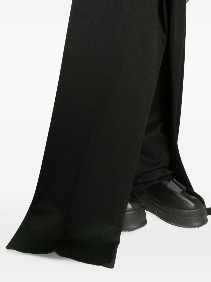 Black Double Front Wool Trousers