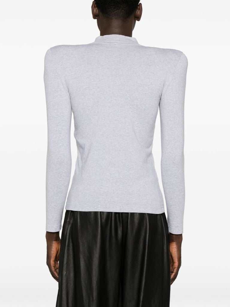 Grey Shoulder-pads T-shirt