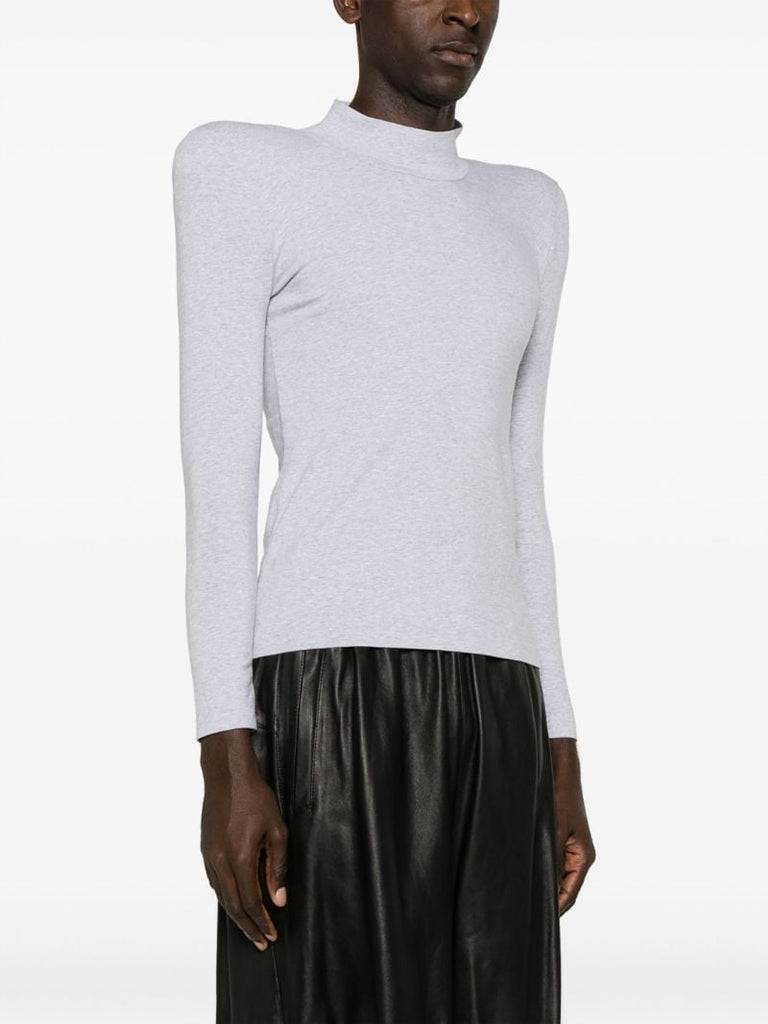 Grey Shoulder-pads T-shirt
