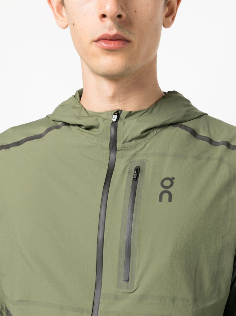 Green Hooded Logo-print Jacket