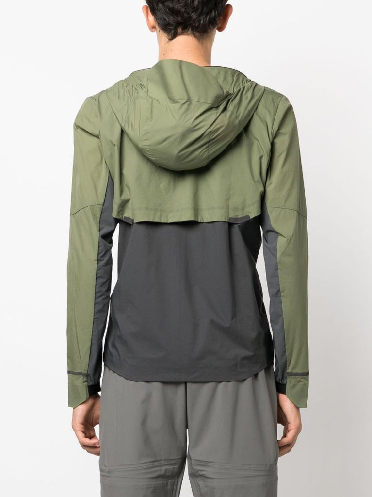 Green Hooded Logo-print Jacket