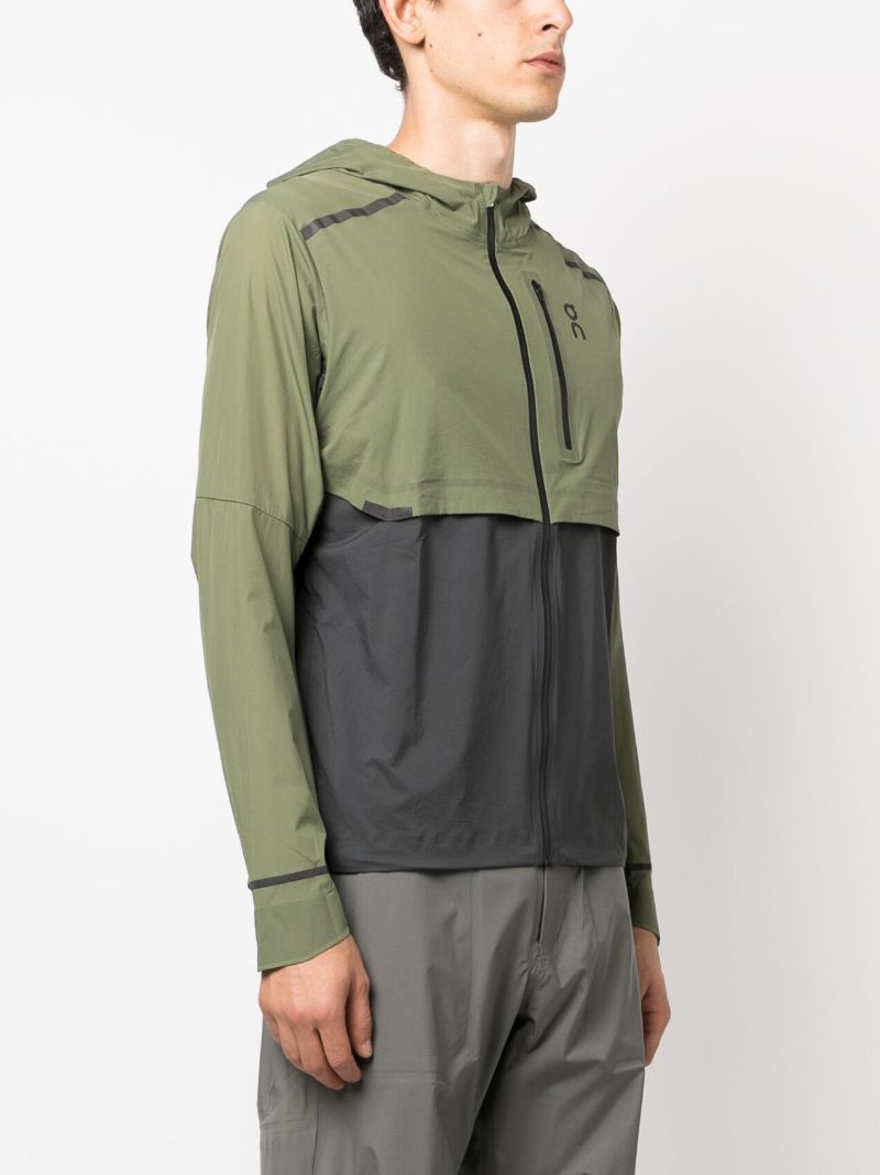 Green Hooded Logo-print Jacket