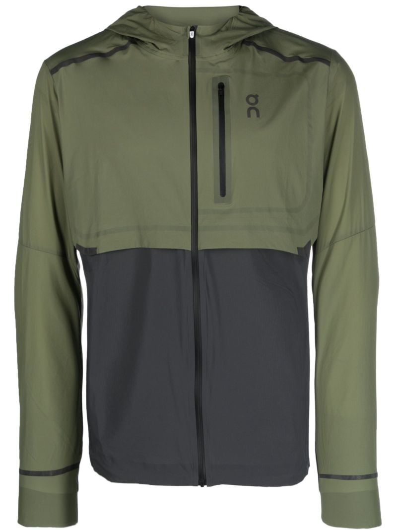 Green Hooded Logo-print Jacket