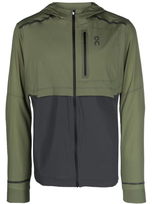 Green Hooded Logo-print Jacket