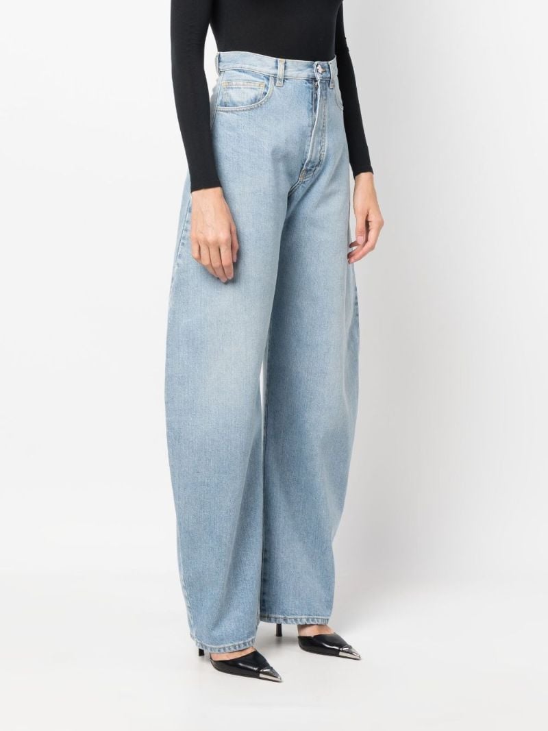 Blue High-rise Rounded Jeans