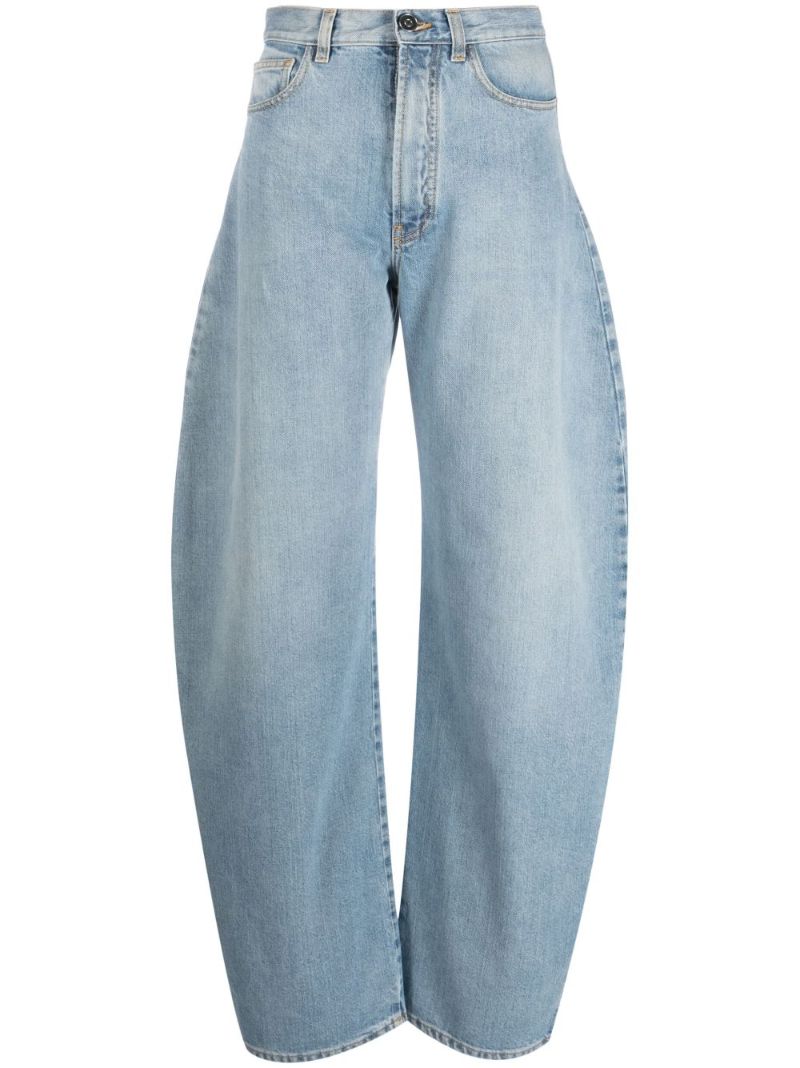 Blue High-rise Rounded Jeans