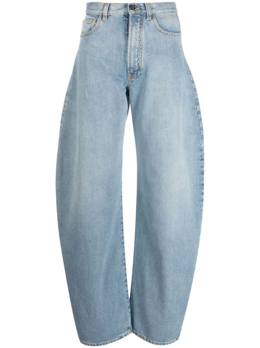 Blue High-rise Rounded Jeans