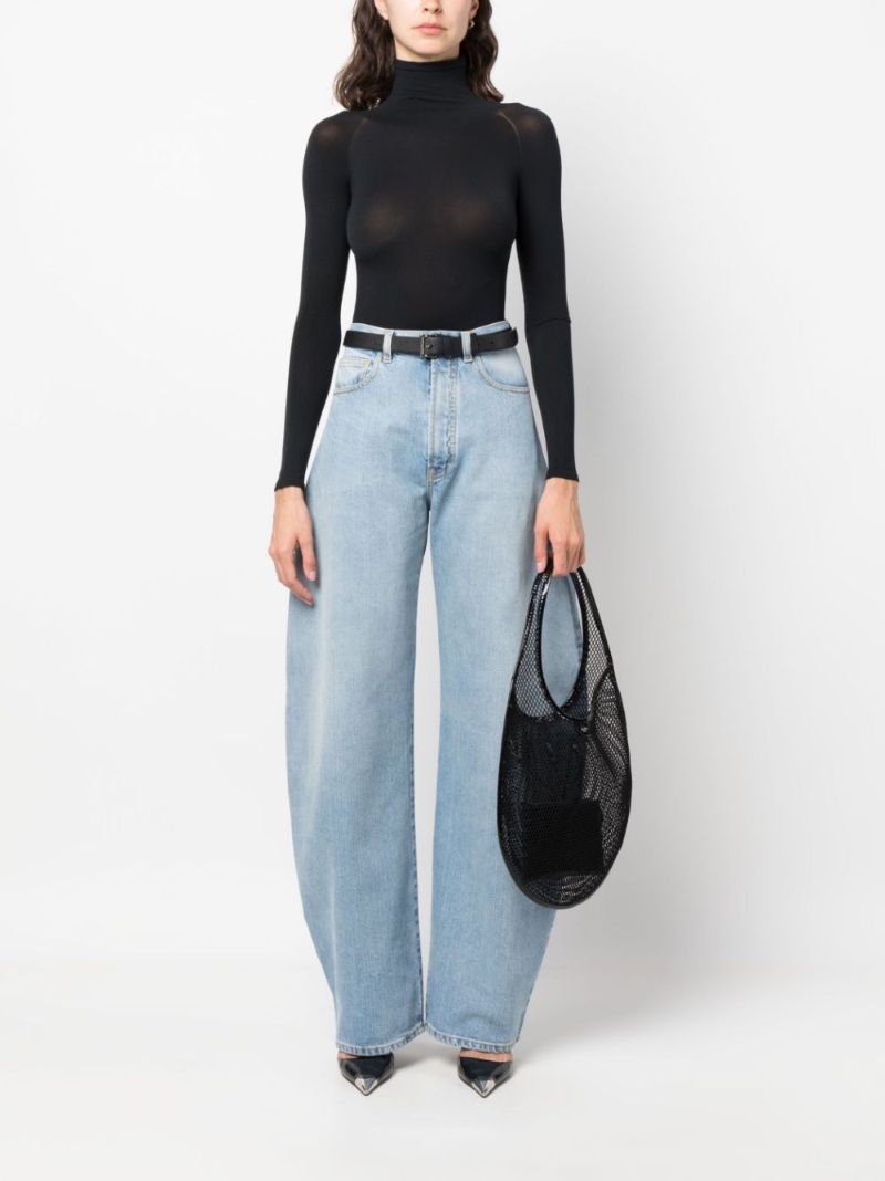 Blue High-rise Rounded Jeans