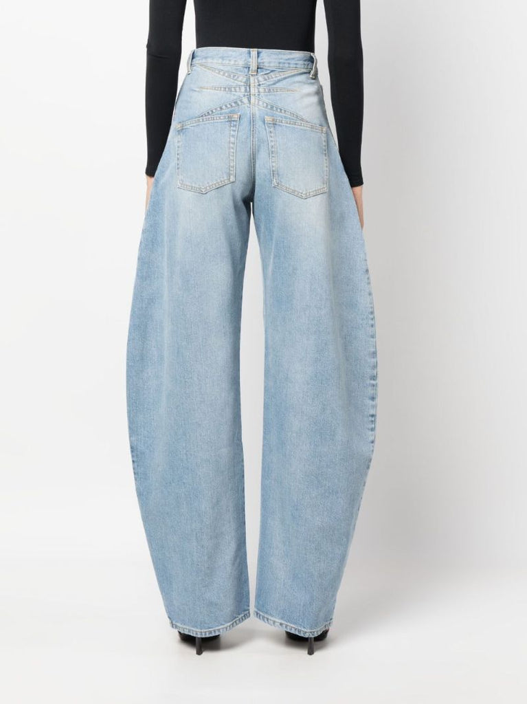 Blue High-rise Rounded Jeans