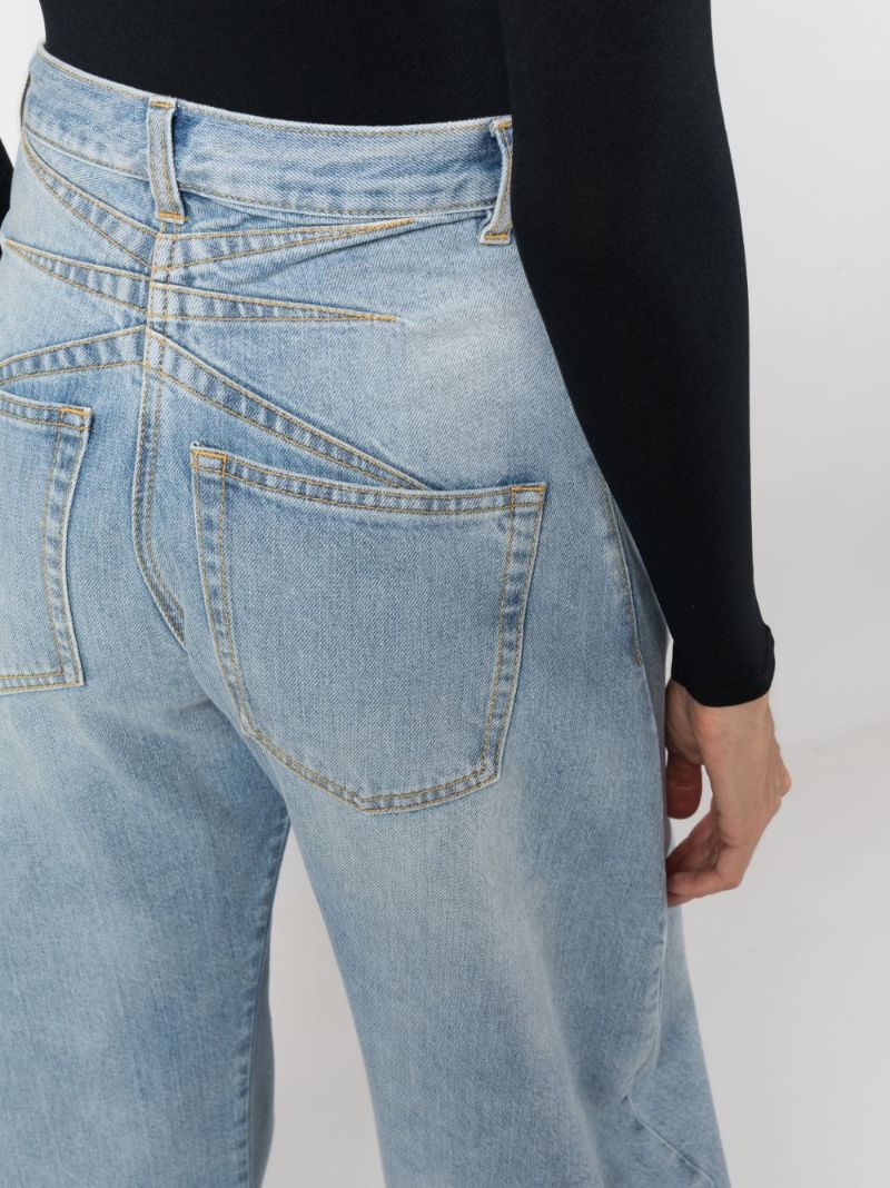 Blue High-rise Rounded Jeans