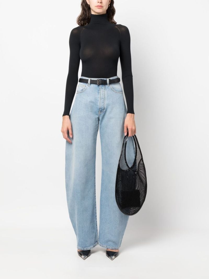 Black Semi Sheer High Neck Bodysuit