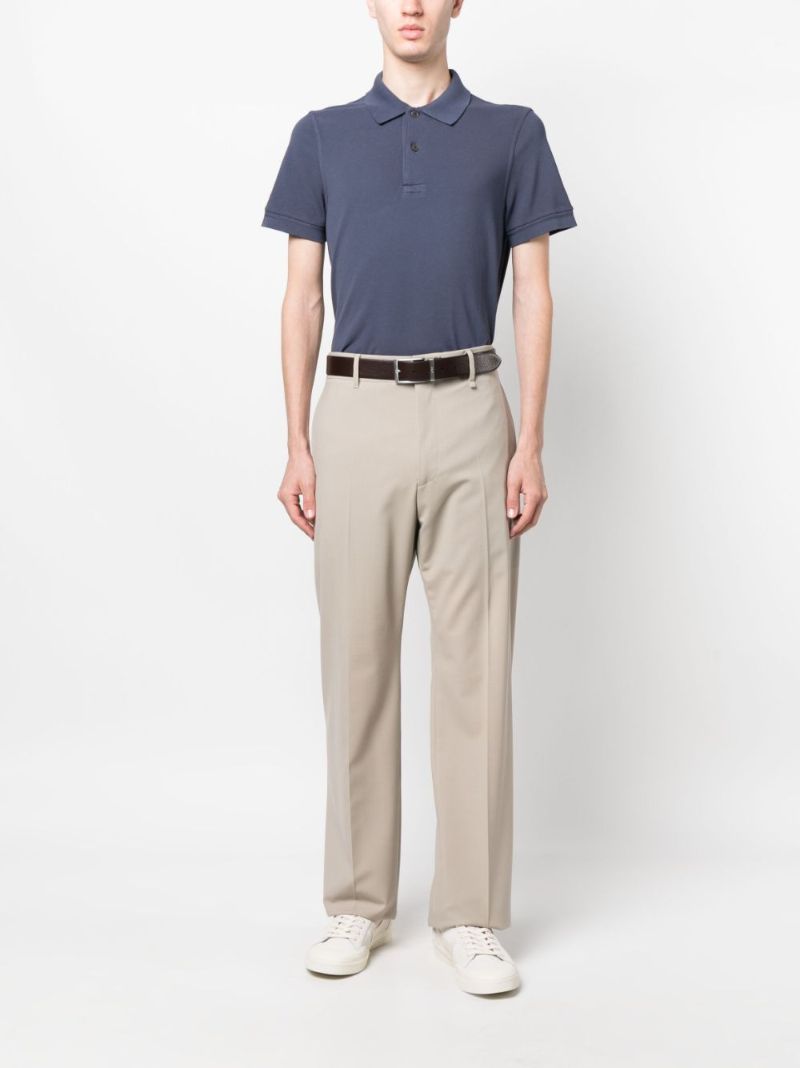 Blue Tennis Piquet Cotton Polo Shirt