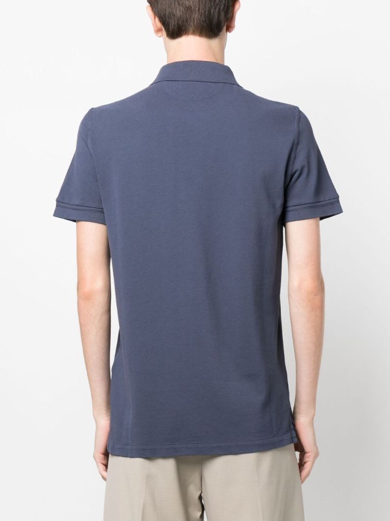 Blue Tennis Piquet Cotton Polo Shirt