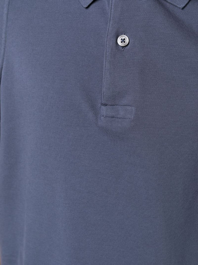 Blue Tennis Piquet Cotton Polo Shirt