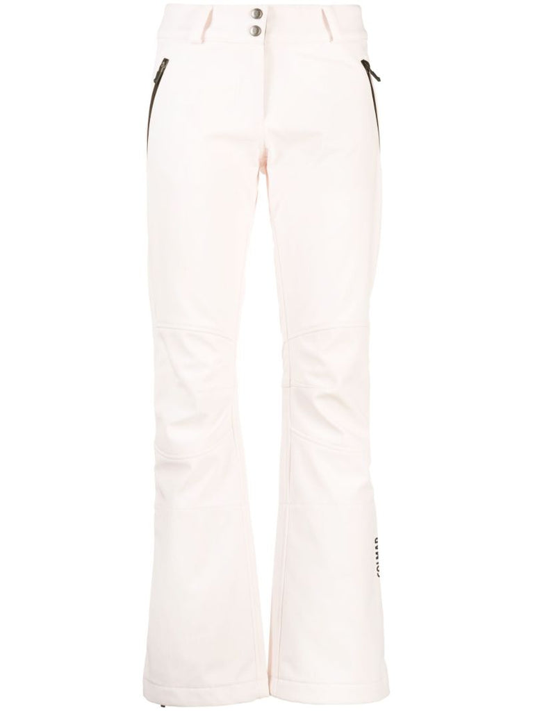 White Flared Ski Trousers