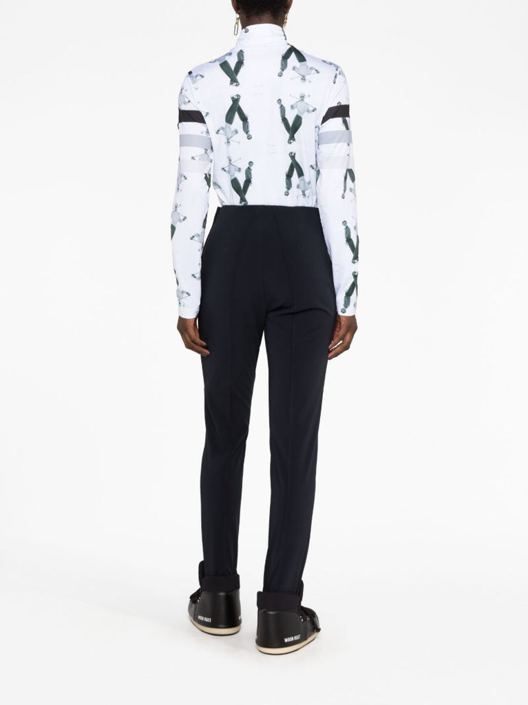 White Beline Printed Base-layer Top