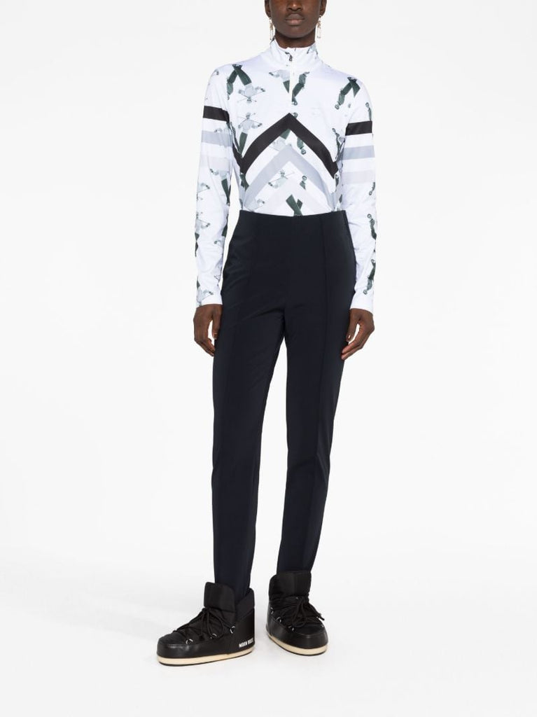 White Beline Printed Base-layer Top