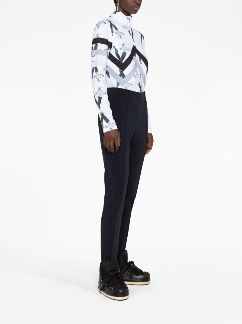 White Beline Printed Base-layer Top