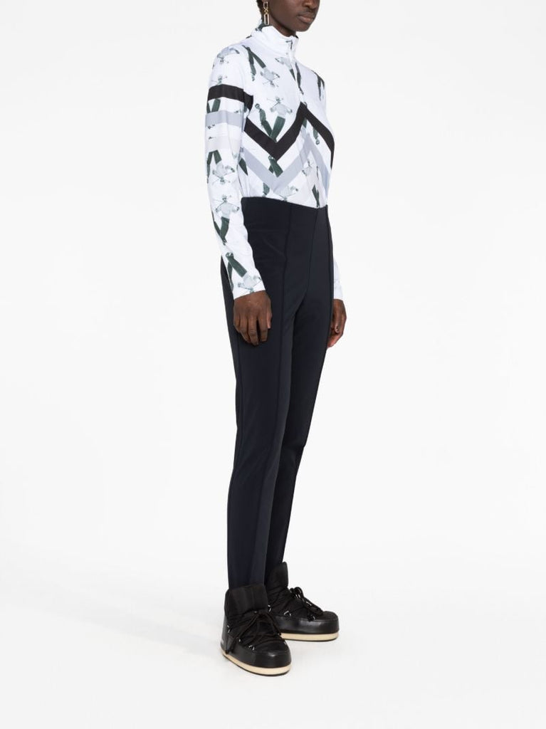 White Beline Printed Base-layer Top