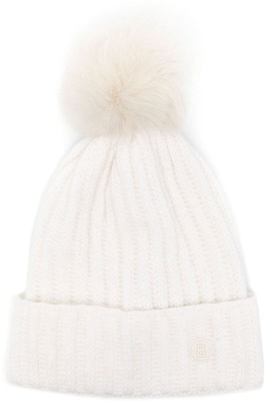 White Ranya Knitted Beanie Hat