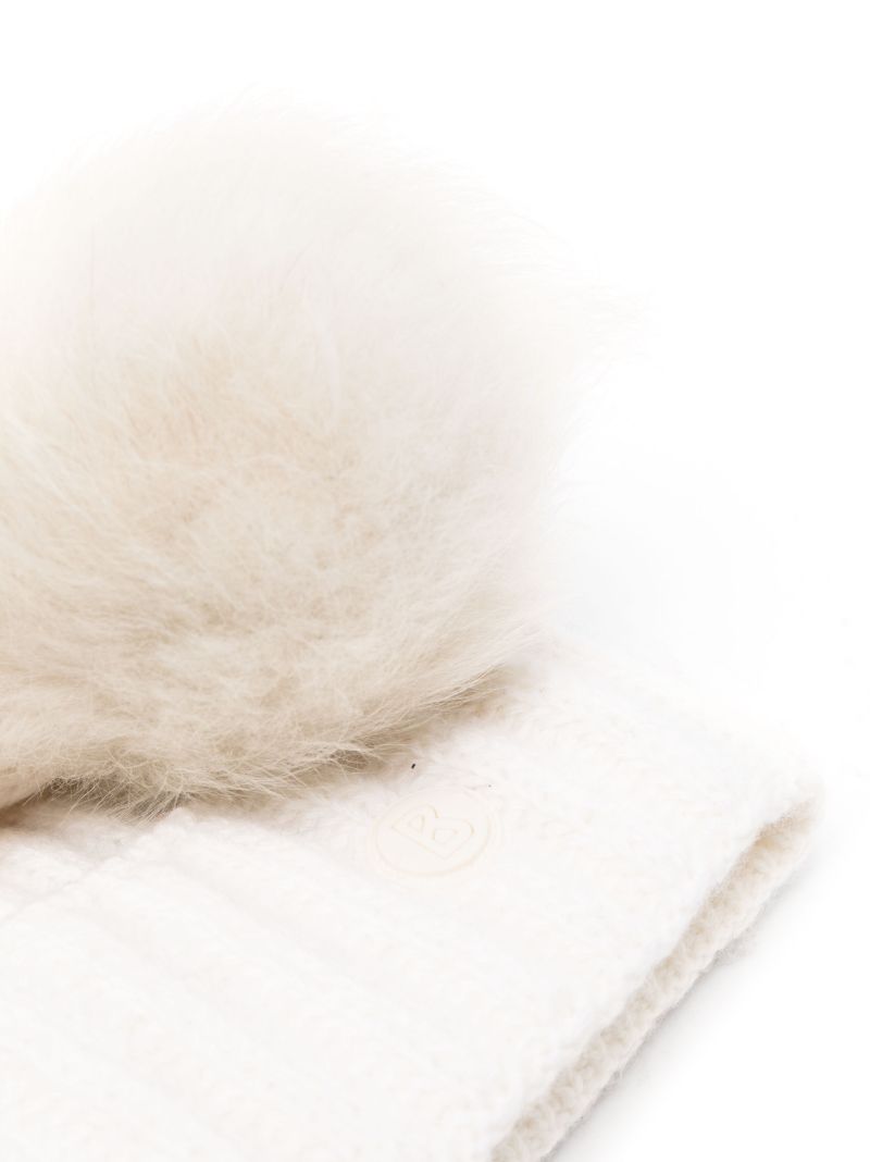 White Ranya Knitted Beanie Hat