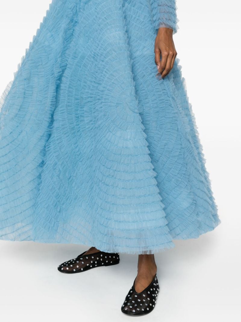 Blue Allegra Ruffled Gown