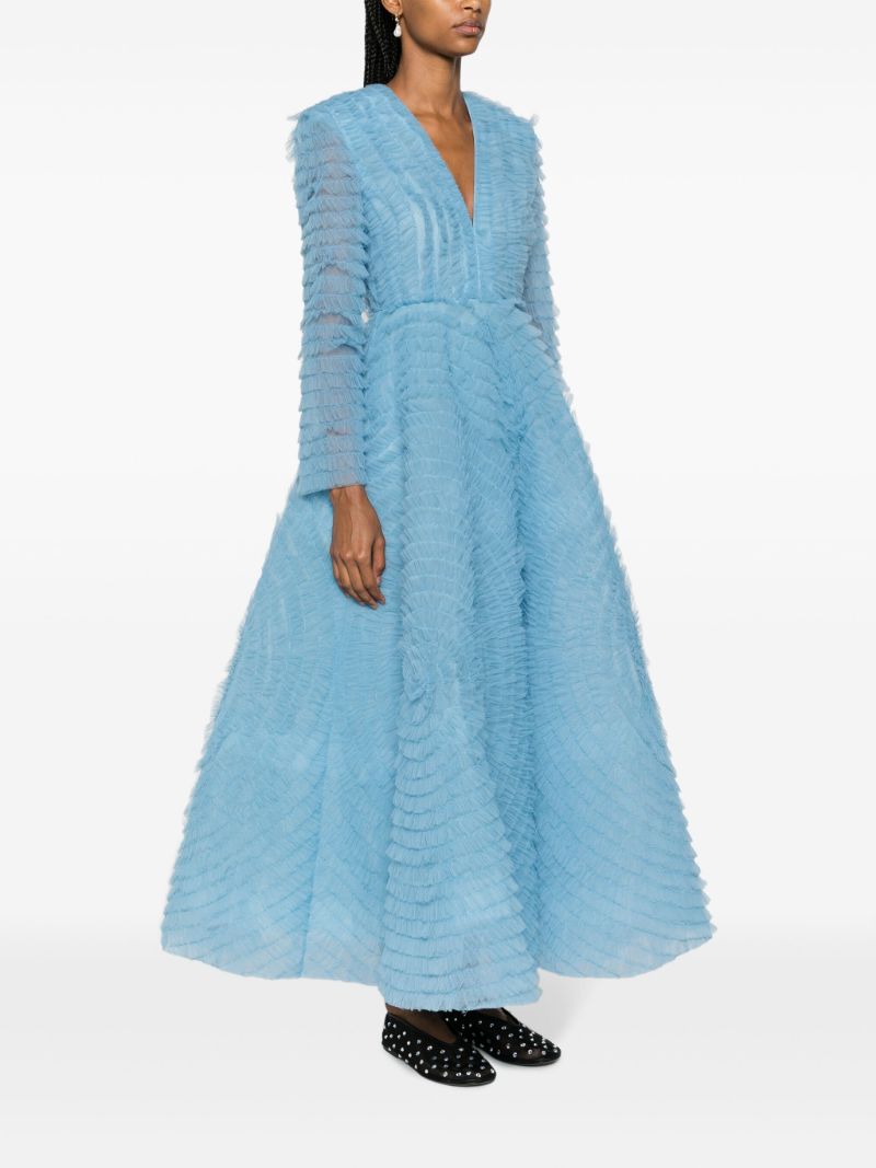 Blue Allegra Ruffled Gown