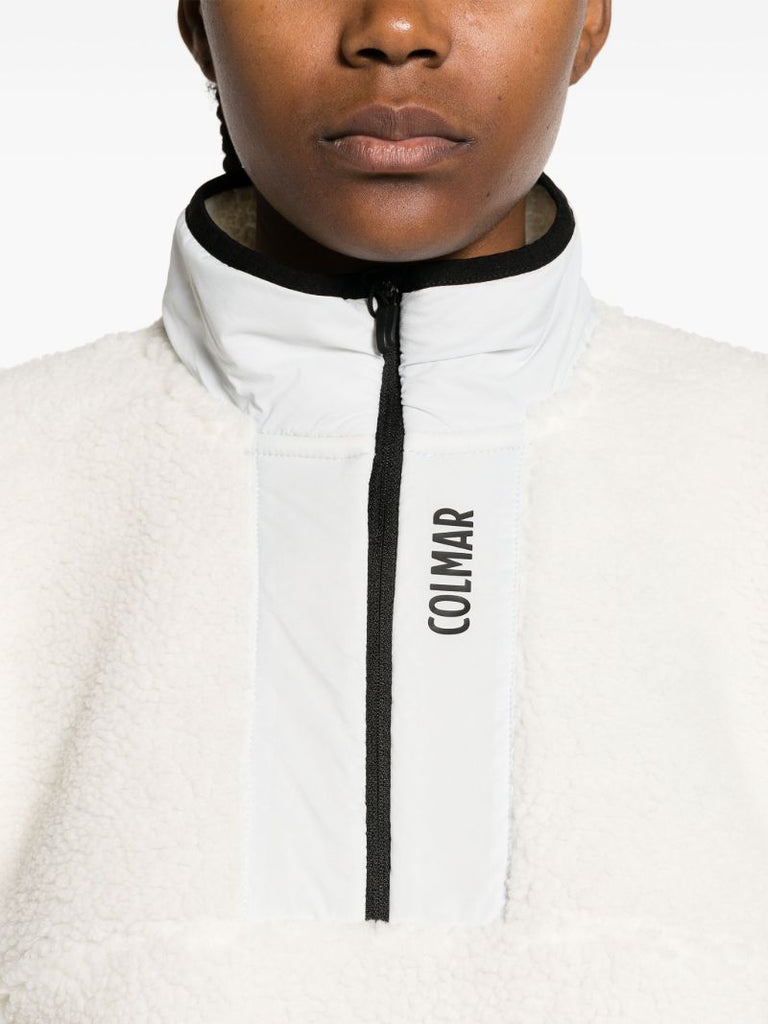 White Sherpa Fleece Pullover