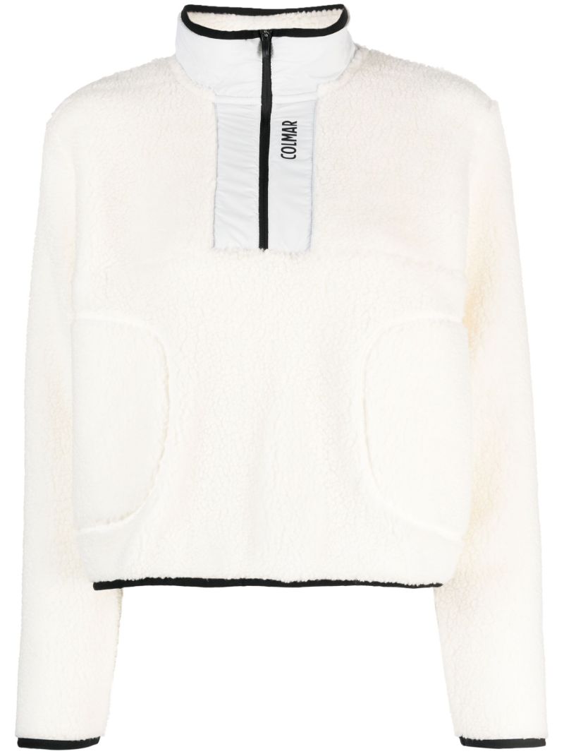 White Sherpa Fleece Pullover