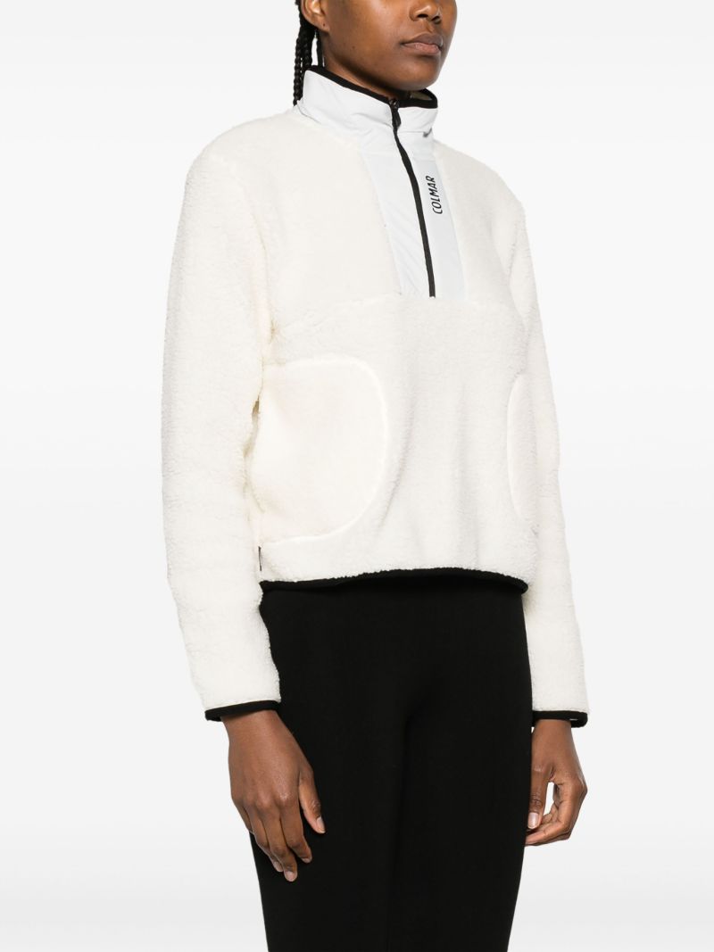 White Sherpa Fleece Pullover