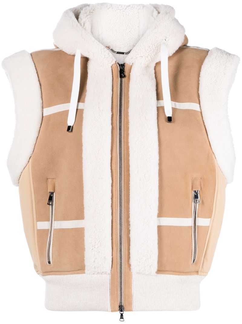 Brown Feli Oversized Shearling Gilet