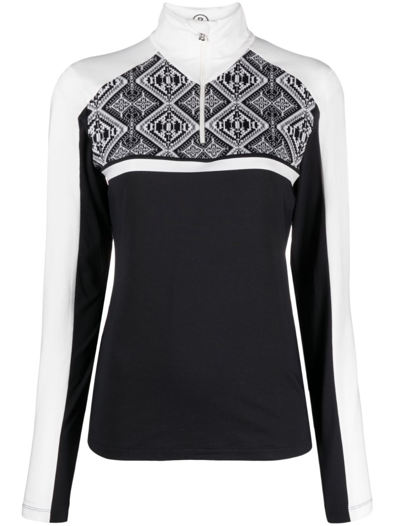 Black Elvira Ski Base Layer Top
