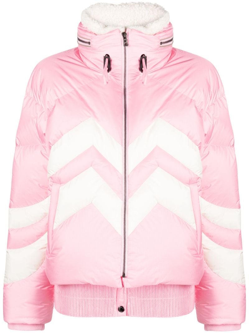 Pink Valea Striped Ski Jacket