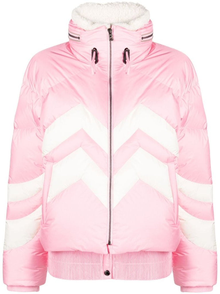 Pink Valea Striped Ski Jacket