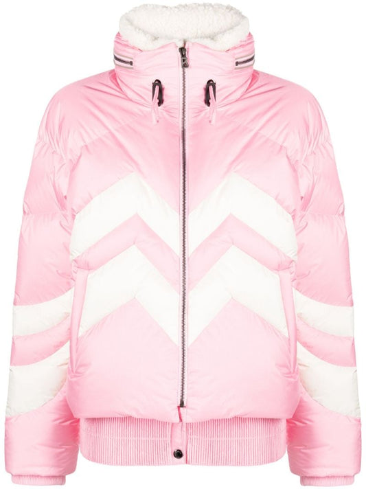 Pink Valea Striped Ski Jacket