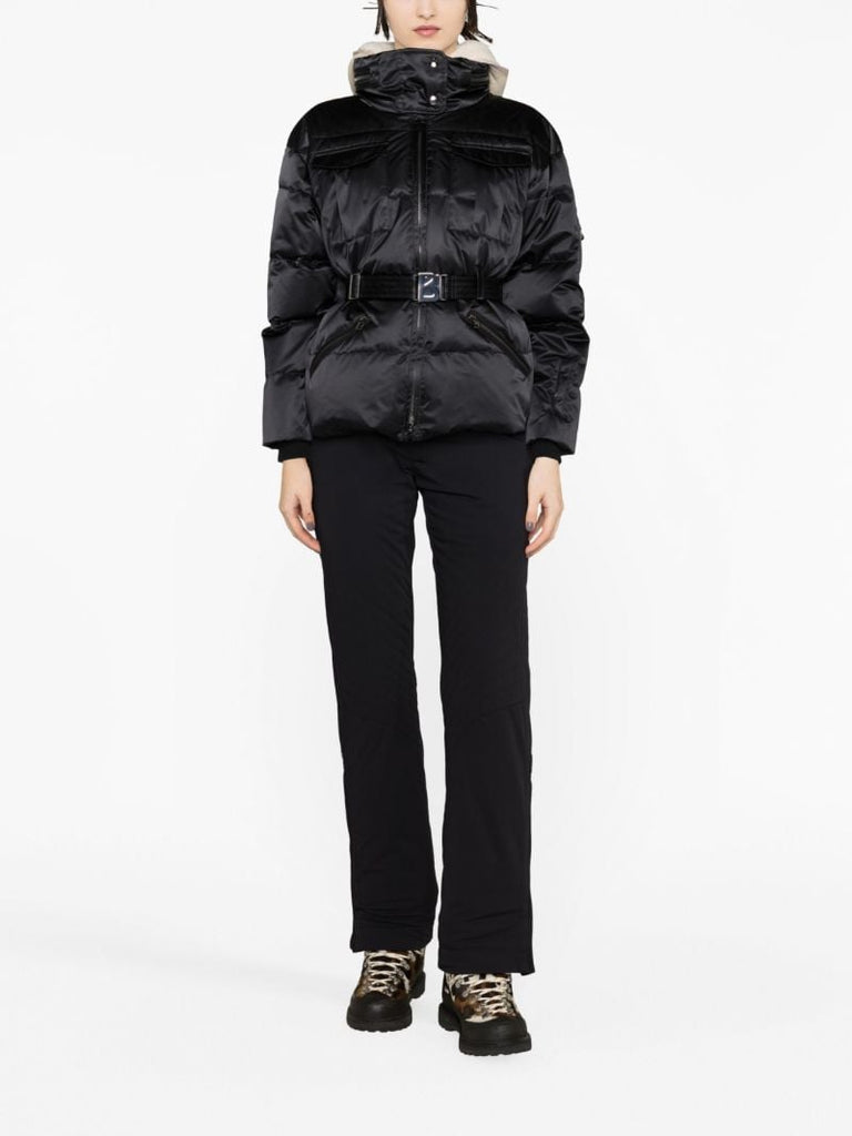 Black Adele Belted Ski Jacket