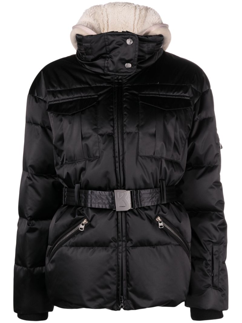 Black Adele Belted Ski Jacket