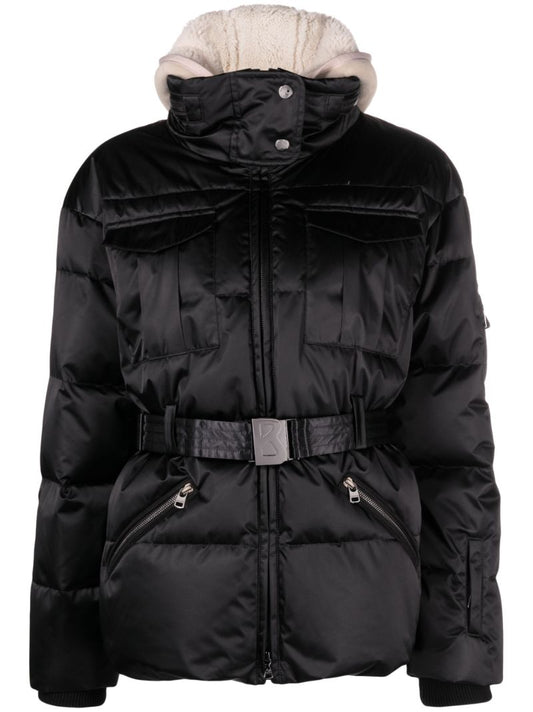 Black Adele Belted Ski Jacket