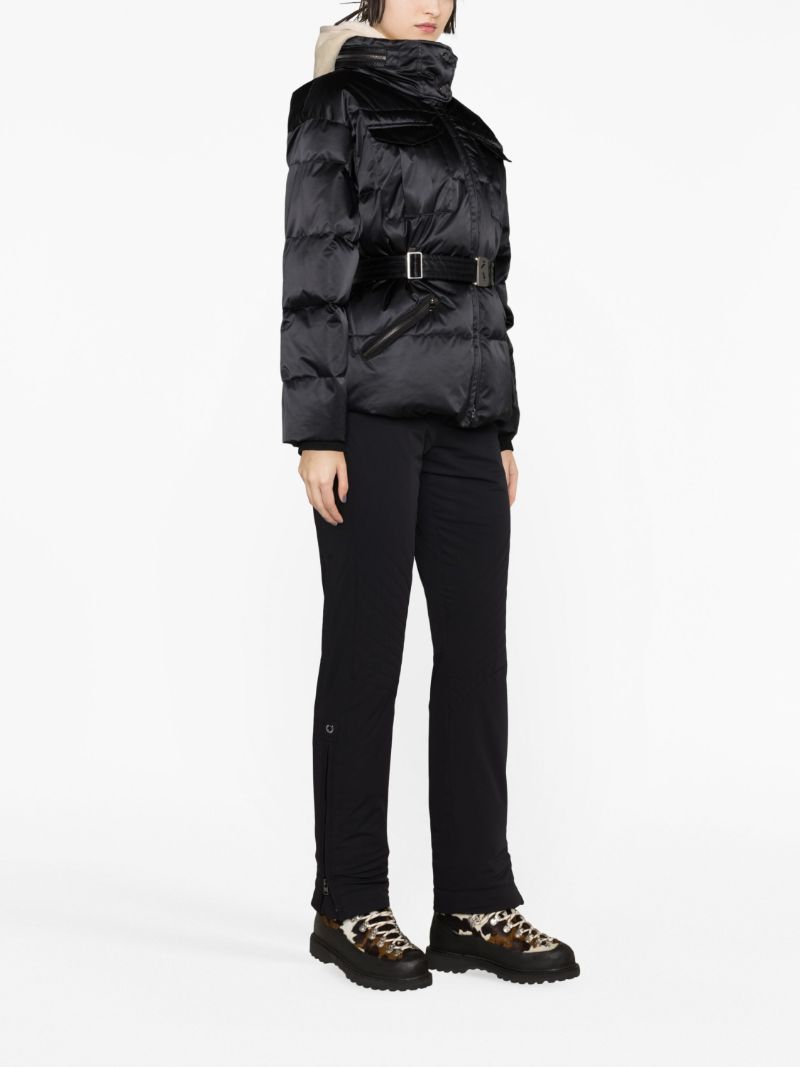 Black Adele Belted Ski Jacket