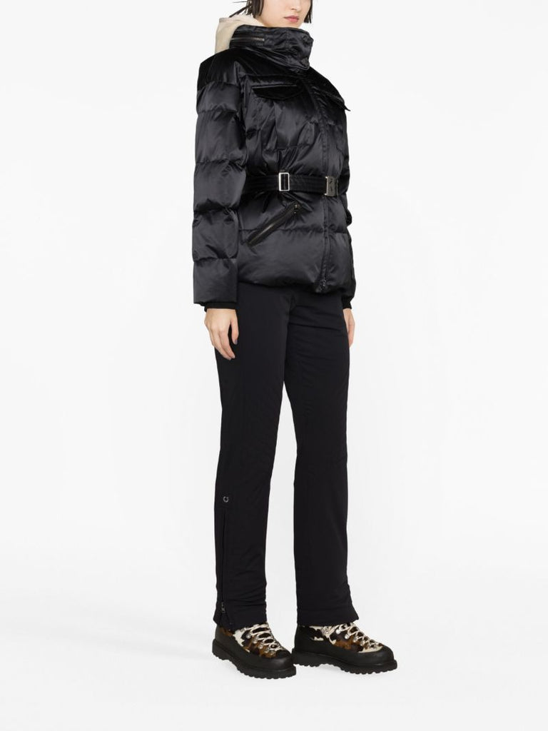 Black Adele Belted Ski Jacket