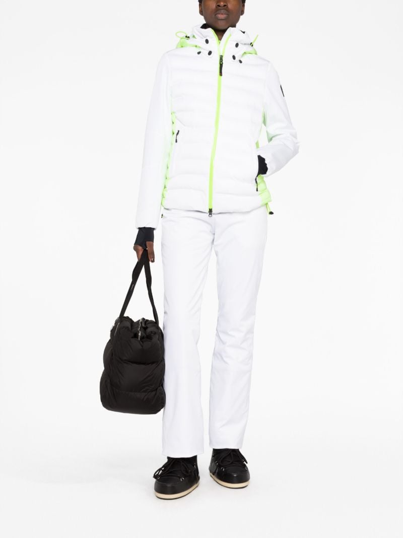 White Janaka3 Hooded Quilted Ski Jacket