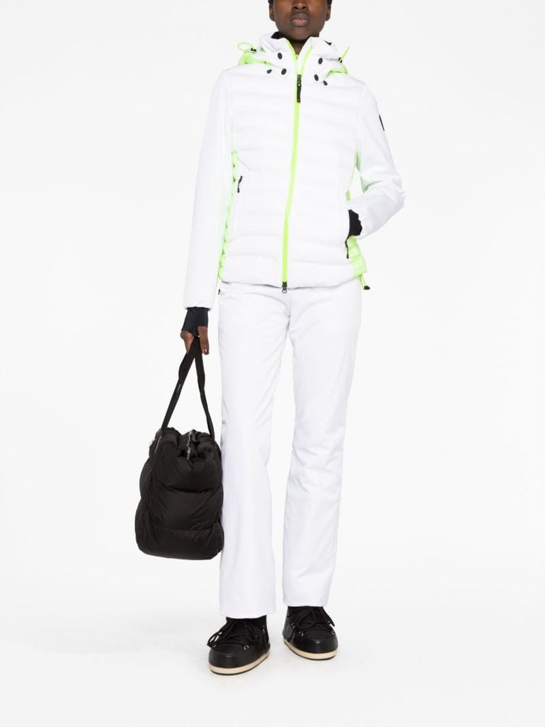 White Janaka3 Hooded Quilted Ski Jacket